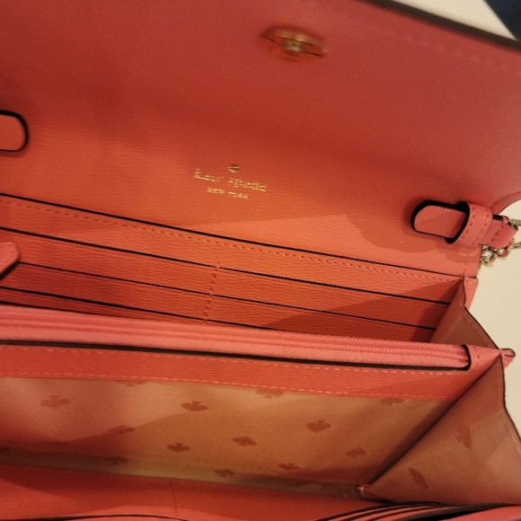 ♠️Kate Spade Chain Wallet Crossbody Bag Peach Nectar NWT - Picture 5 of 9
